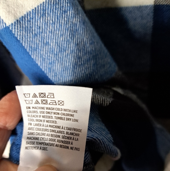NWT American Eagle Outfitters Men's Flannel Plaid Blue Shirt Sz Large - Picture 9 of 11